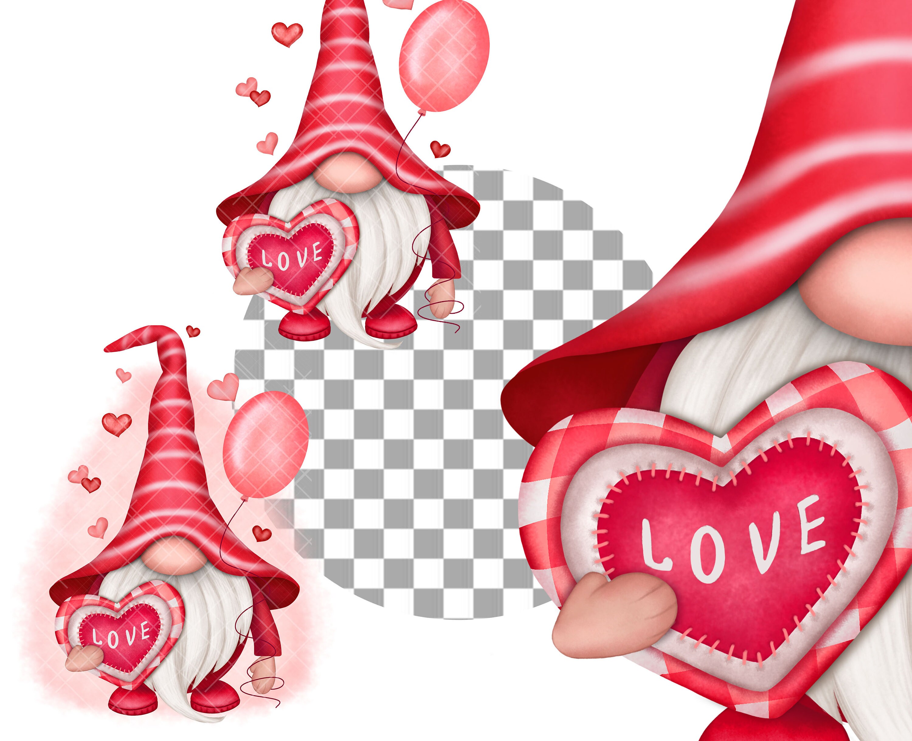 Romantic Gnome PNG Clipart Valentine Gonk Cute Love Sublimation ...