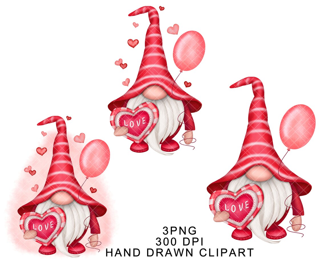 Romantic Gnome PNG Clipart Valentine Gonk Cute Love Sublimation ...