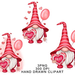 Romantic Gnome PNG Clipart Valentine Gonk Cute Love Sublimation ...