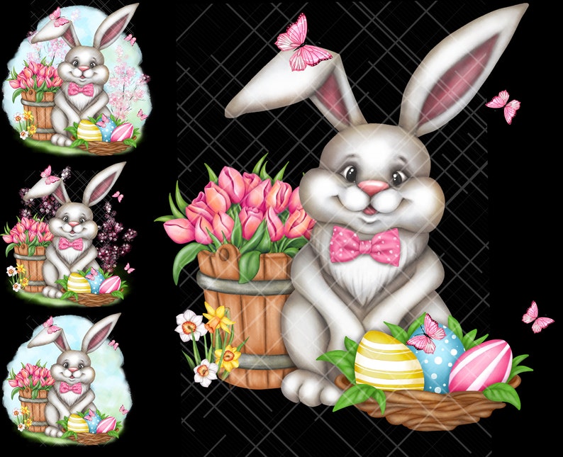 Bunny Rabbit PNG Clipart Easter Spring Sublimation Cute Decal Tumbler ...