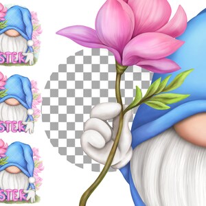 Sister Gnome PNG Clipart Cute Gonk Mothers Day Pink Flowers Image Decal ...