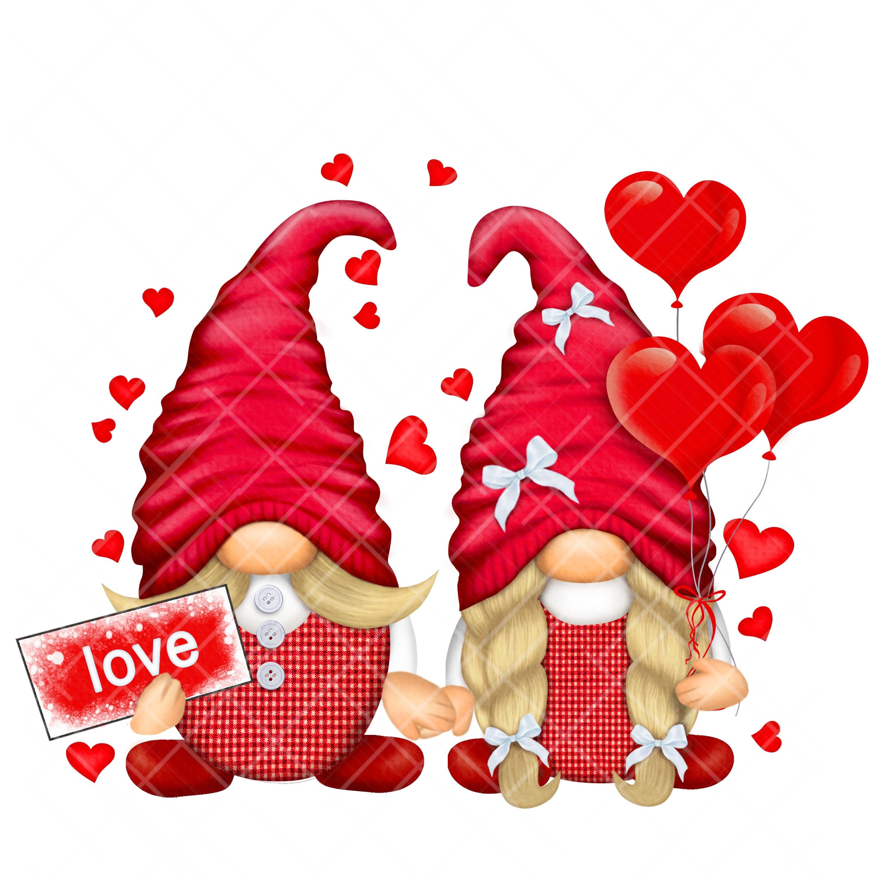  Valentine's Day Gnomes Tie Up Curtain for Window, Love