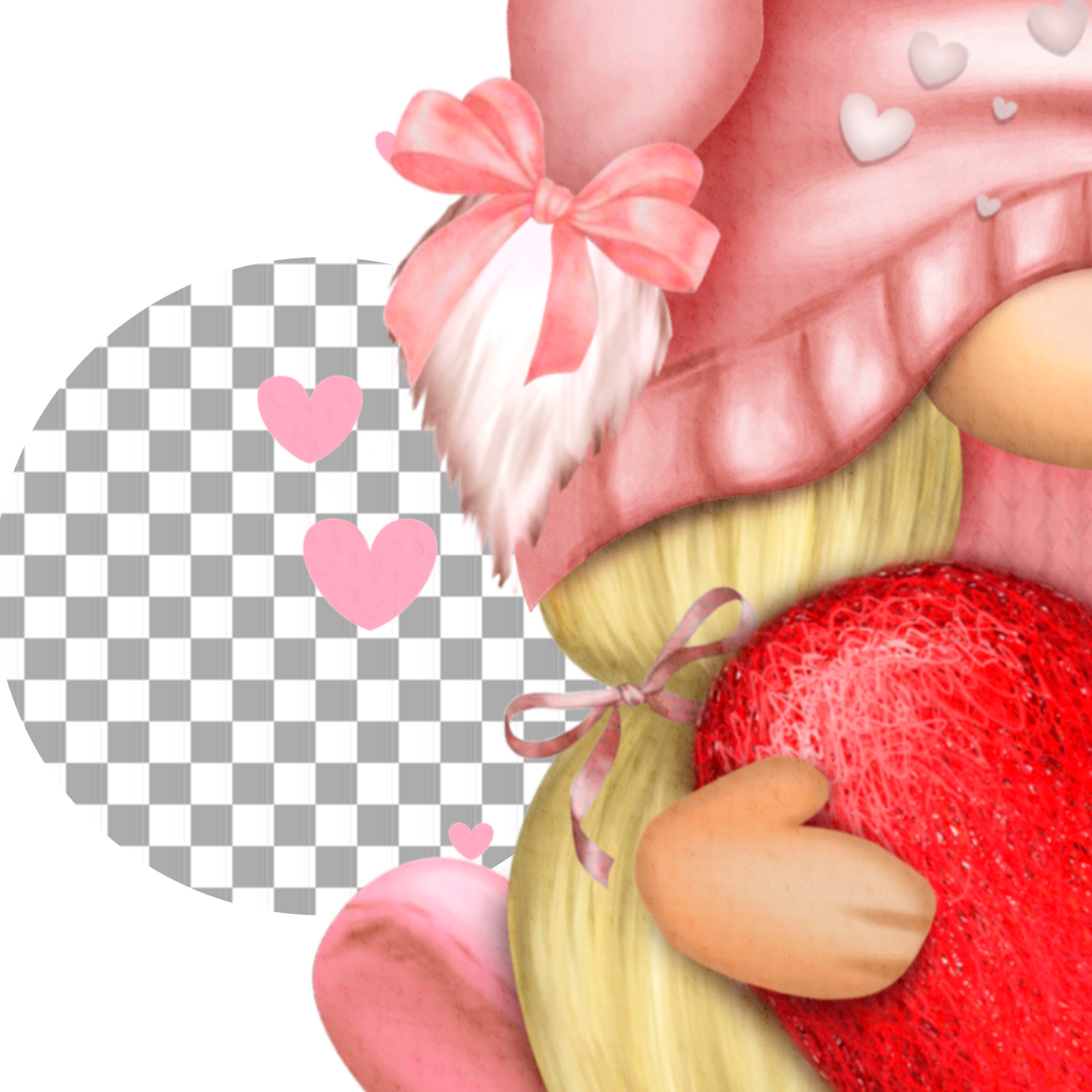 Gnome PNG Gonk Clipart Valentines Day Love Cute Hand Drawn Graphics ...