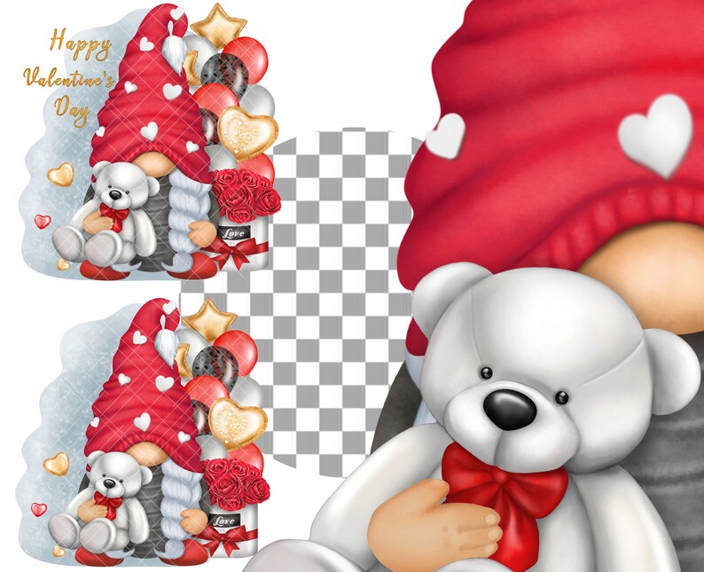 Valentine Gnome PNG Clipart Romantic Gonk Cute Love Sublimation Girl ...