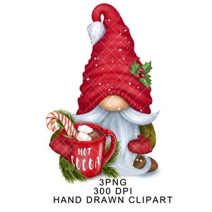 Gnome PNG Hot Cocoa Winter Clipart Digital Christmas Gonk Waterslide ...
