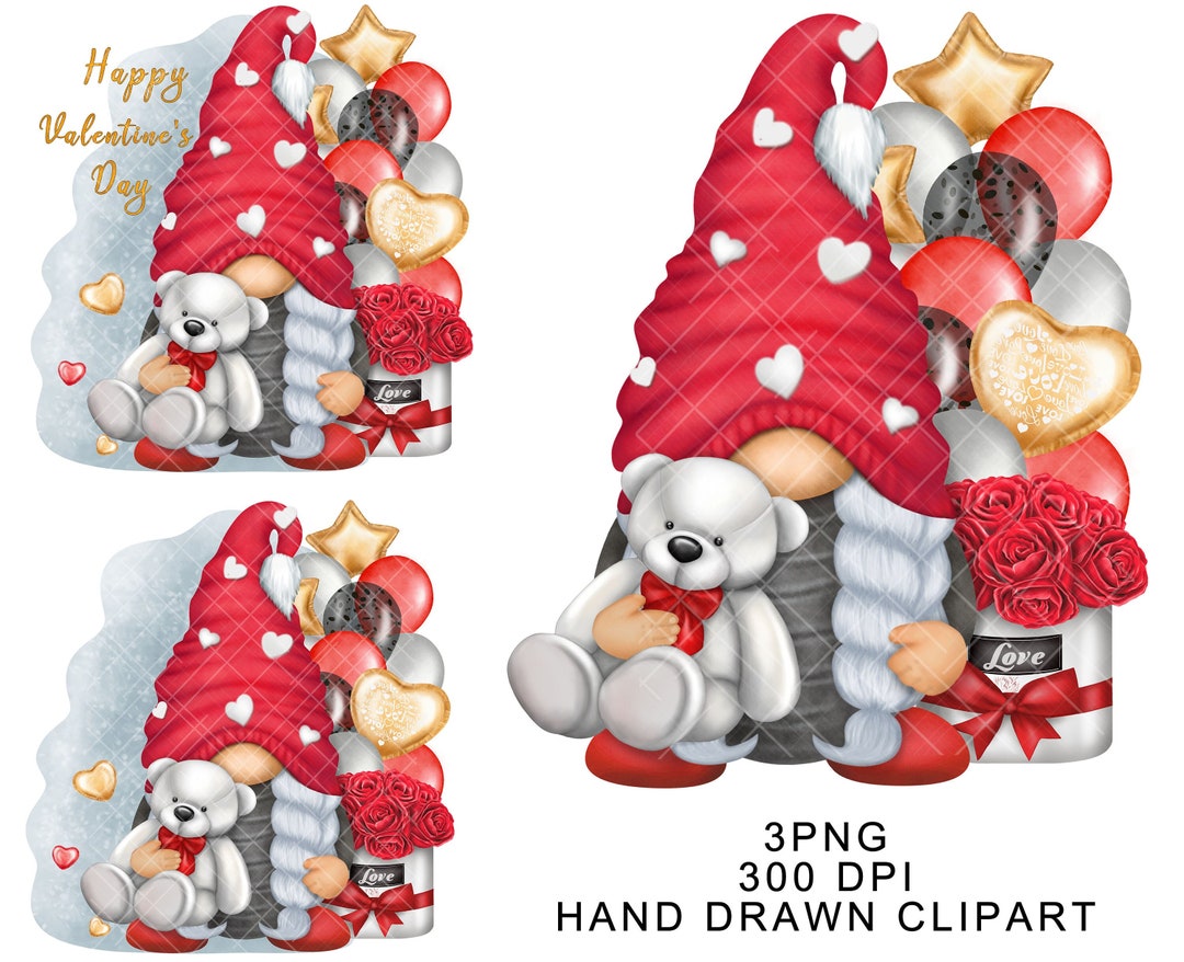 Valentine Gnome PNG Clipart Romantic Gonk Cute Love Sublimation Girl ...