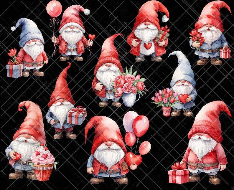 Valentines Day Gnome PNG Love Clipart Valentine Cute Gonk Graphics ...