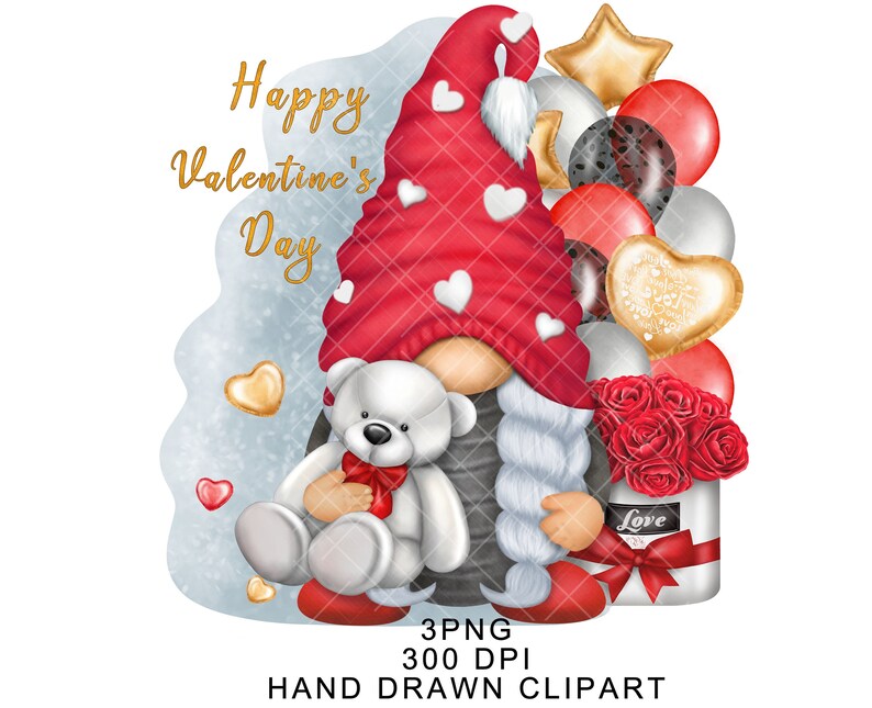 Valentine Gnome PNG Clipart Romantic Gonk Cute Love Sublimation Girl ...