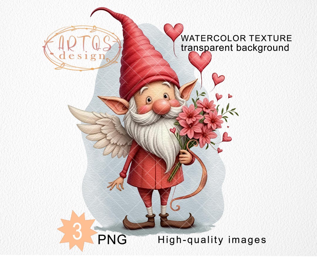 Valentine Gnome PNG Clipart Angel Cupid Romantic Cute Gonk Love ...