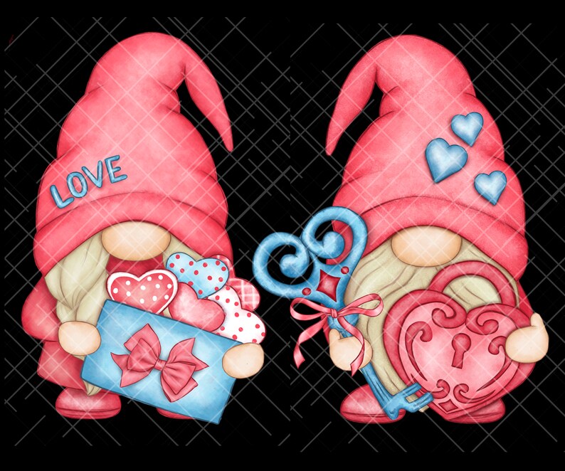 Valentine Gnome PNG Gonk Clipart Valentines Day Love Cute Hand - Etsy