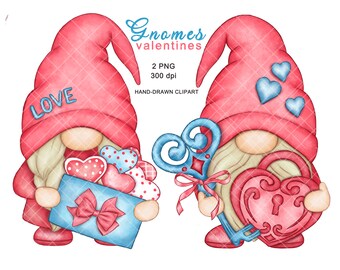 Valentine Gnome PNG Gonk Clipart Valentines Day Love Cute Hand Drawn Graphics Digital Sublimate Waterslide Heart Decal Sublimation Digital