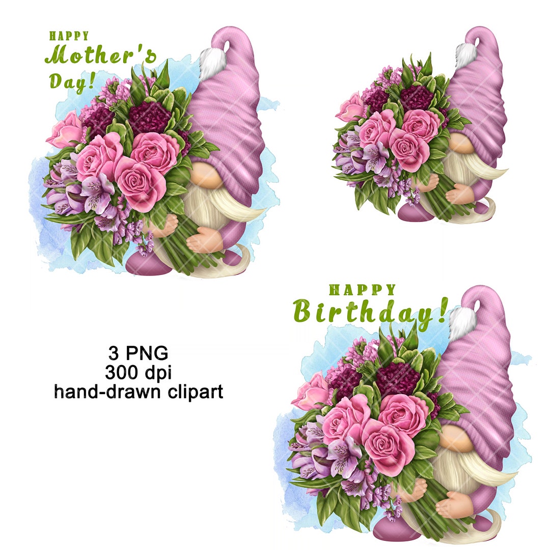 Gnome PNG Clipart Cute Gonk Happy Birthday Mothers Day Hello Spring ...