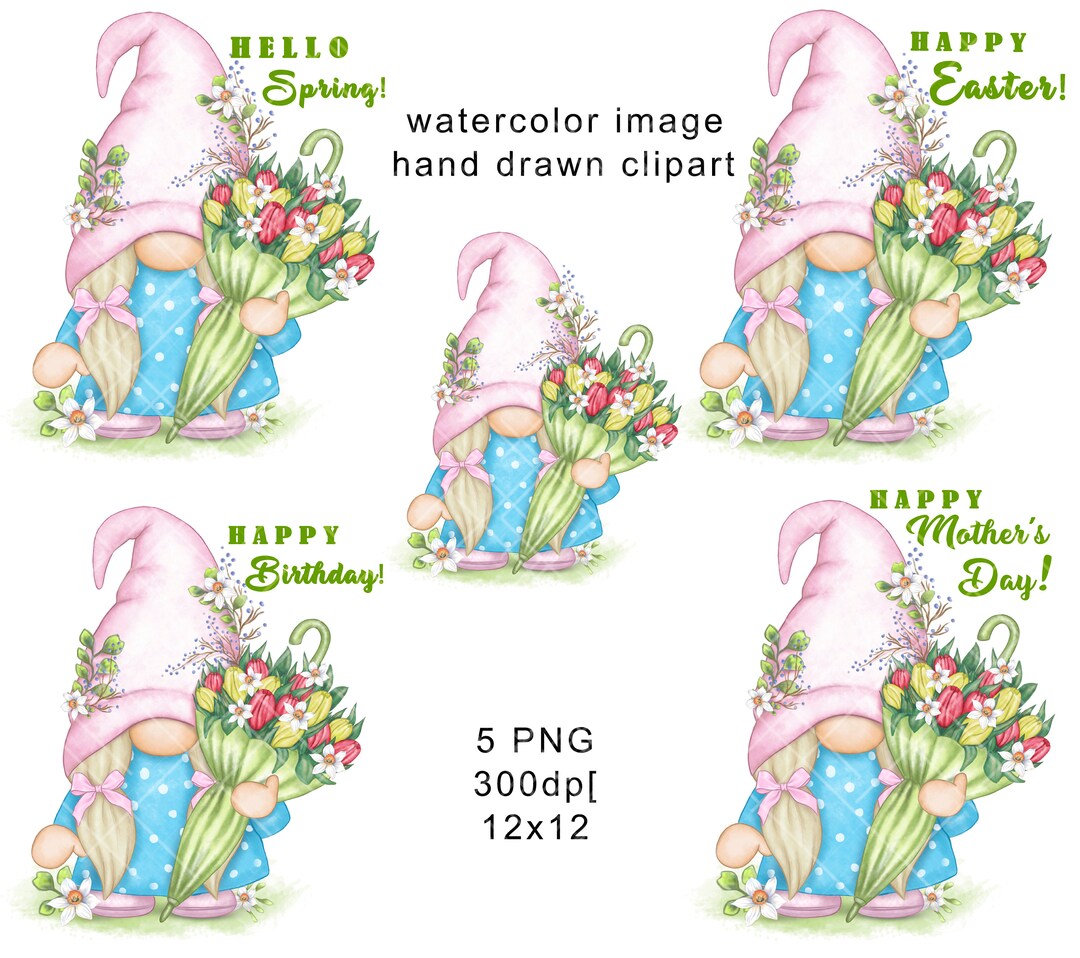 Happy Mothers Day Gnome PNG Clipart Cute Gonk Birthday Easter Hello ...