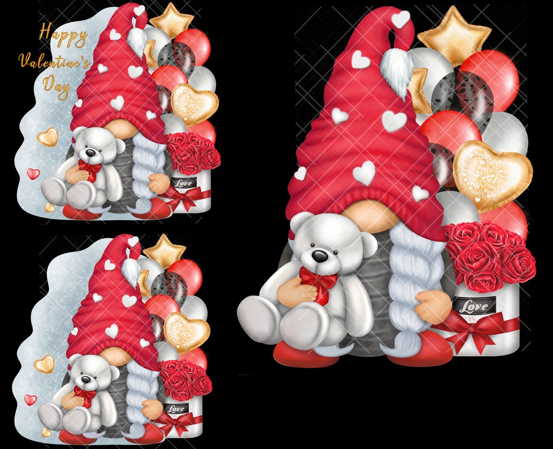 Valentine Gnome PNG Clipart Romantic Gonk Cute Love Sublimation Girl ...