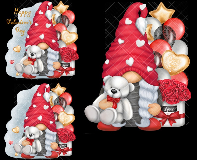 Valentine Gnome PNG Clipart Romantic Gonk Cute Love Sublimation Girl ...