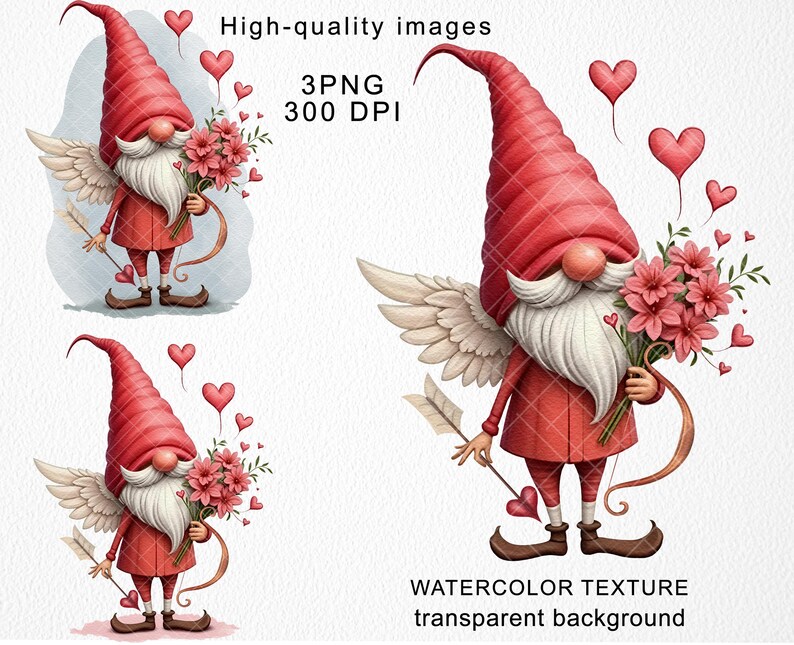 Angel Cupid Valentine Gnome PNG Clipart Romantic Cute Gonk Love ...