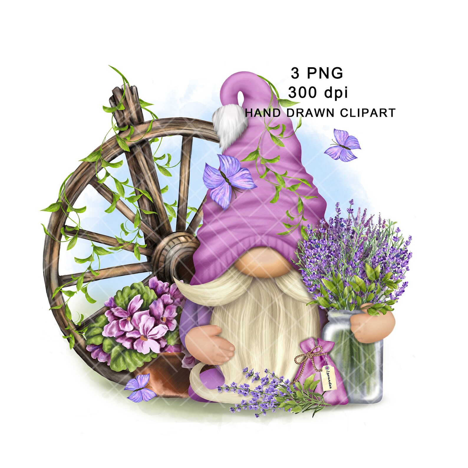 Lavender Gnome PNG Clipart Cute Gonk Waterslide Mug Mothers - Etsy