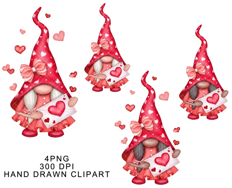 Valentine Gnome PNG Clipart Gonk Black Love Sublimation Afro Girl Woman ...