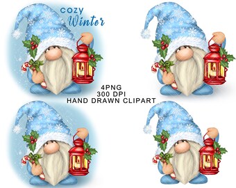 Cozy Winter Gnome Skates PNG Clipart Digital Cute Gonk Christmas Waterslide Watercolor Stickers Sublimation Tumbler Graphics Designs  SVG