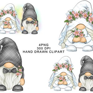 Wedding Gnome PNG Clipart Bride and Groom Cute Gonk Ukraine  Birthday Sublimation Mug Decal Tumbler Digital Watercolor Graphics Welcome  SVG
