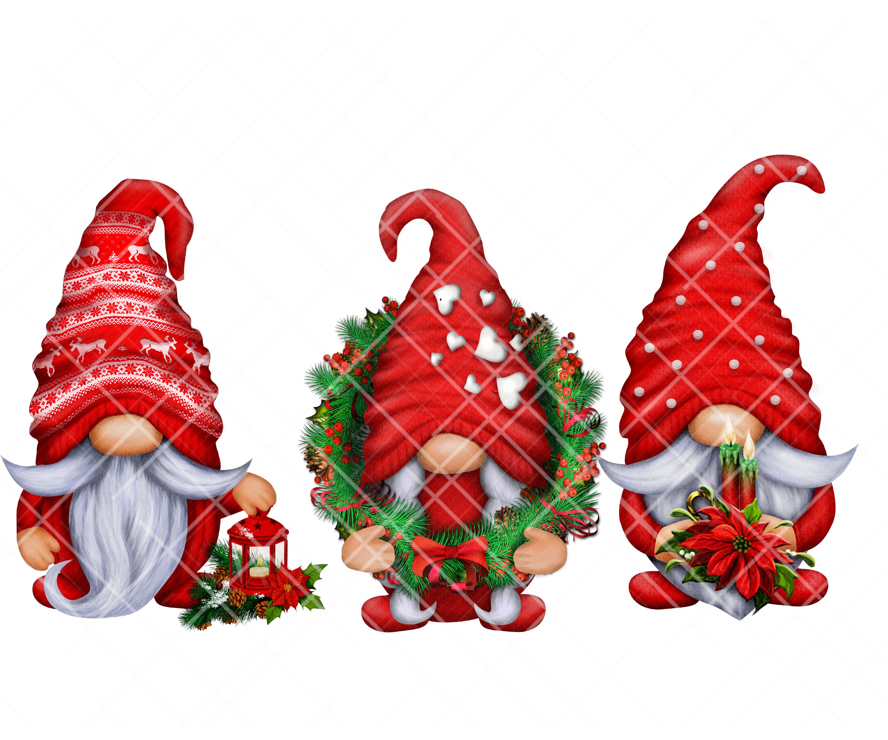 Christmas Gonk PNG Gnomes Digital Cute Gnome Red Watercolor | Etsy