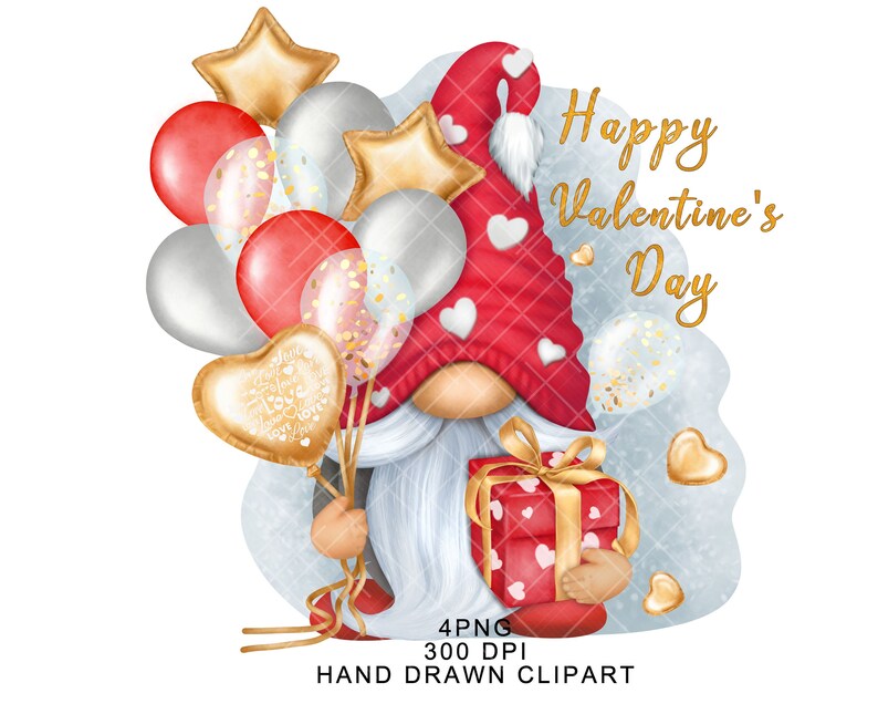 Valentines Day Gnome PNG Gonk Clipart Love Cute Hand Drawn Graphics ...