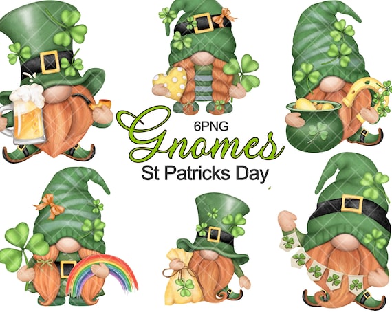 Cute Gonk St Patricks Day Gnomes PNG Clipart Rainbow Beer Shamrock  display picture 1