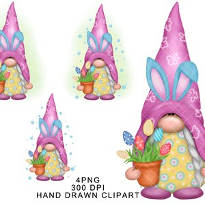 Easter Gnome PNG Clipart Spring Cute Gonk Decal Tumbler Sublimation Digital Download Gnome Watercolor Waterslide Tumbler Graphics SVG