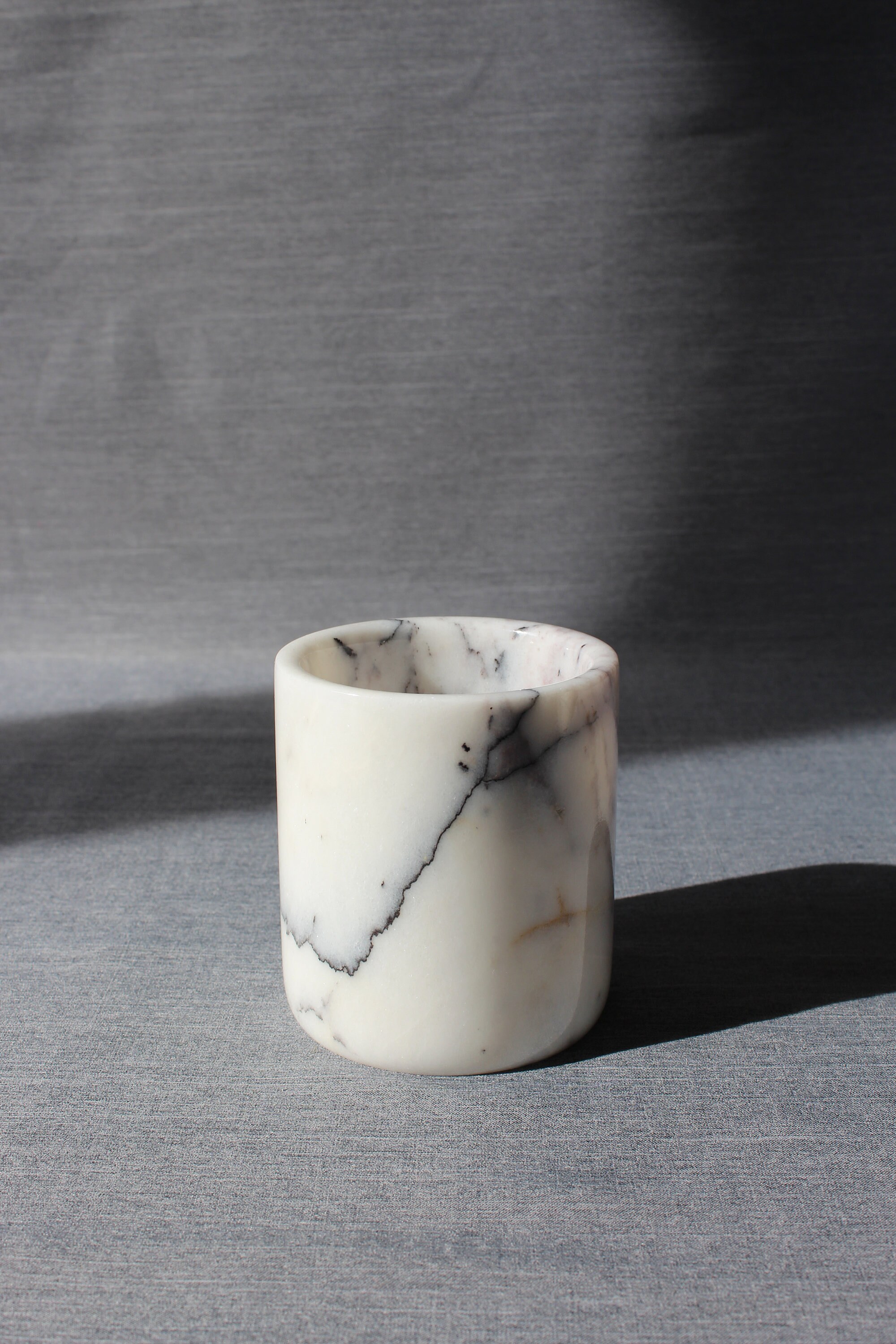 Marble Pot, Original Grey Marble Pot, Marble Vase, Pots for Plants