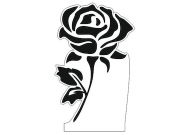 Vectorlijntekening roos voor lasergravure (digitale download)