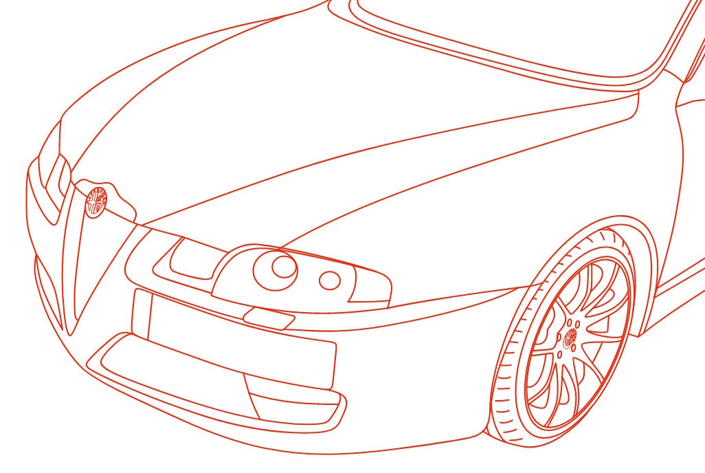 Car Drawing Cd R Digital Car Tip, Vector Line Drawing Illustration, AI, CDR, DXF, Eps ...