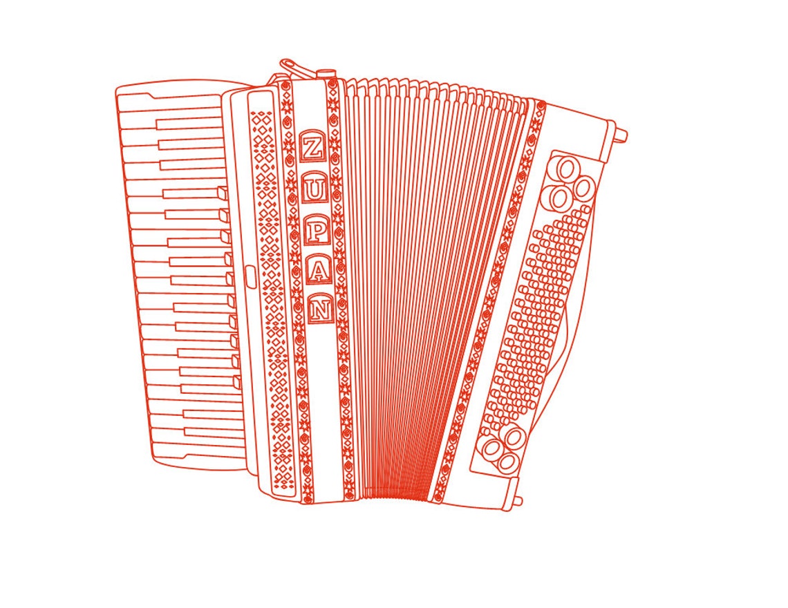 Accordions, Vector Line Drawing Illustration, AI, Cdr, Dxf, Eps, Pdf