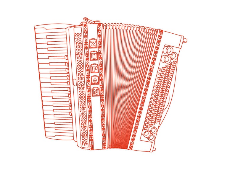 Accordions, Vector Line Drawing Illustration, AI, Cdr, Dxf, Eps, Pdf
