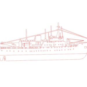 Barco, ilustración de dibujo de línea vectorial, archivos vectoriales AI, Cdr, Dxf, eps, pdf para grabado láser, Barco digital, Barco vectorial