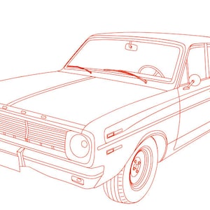 Vintage Car line drawing illustration, AI, CDR, DXF, eps, pdf vector files for laser engraving, Classic Car Digital drawings