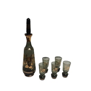 Decanter Set Gift For Him Vintage Barware Cocktail Glass Vintage Glassware Set Men Gifts Unique Decanter for Whiskey Wine Glass Bourbon Gift