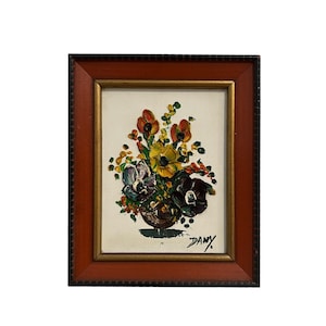 Vintage Still Life Floral Oil Painting, Dark Colored Art Moody Painting, Vintage Botanical Still Life, Nature Inspired Flower, Framed Art