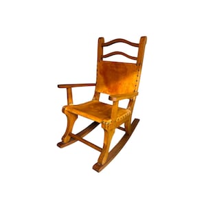 Vintage rocking chair leather seat - Etsy 日本