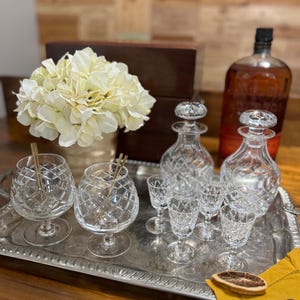 Vintage Whiskey Decanter Set Gifts for Husband Decanter Gift Set Wedding Gift Idea Vintage Cartier Tudor Crystal Father Of The Bride Gift