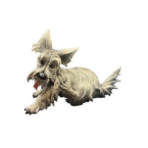 Vintage Capodimonte Schnauzer Figurine, Italian Porcelain Dog Statue