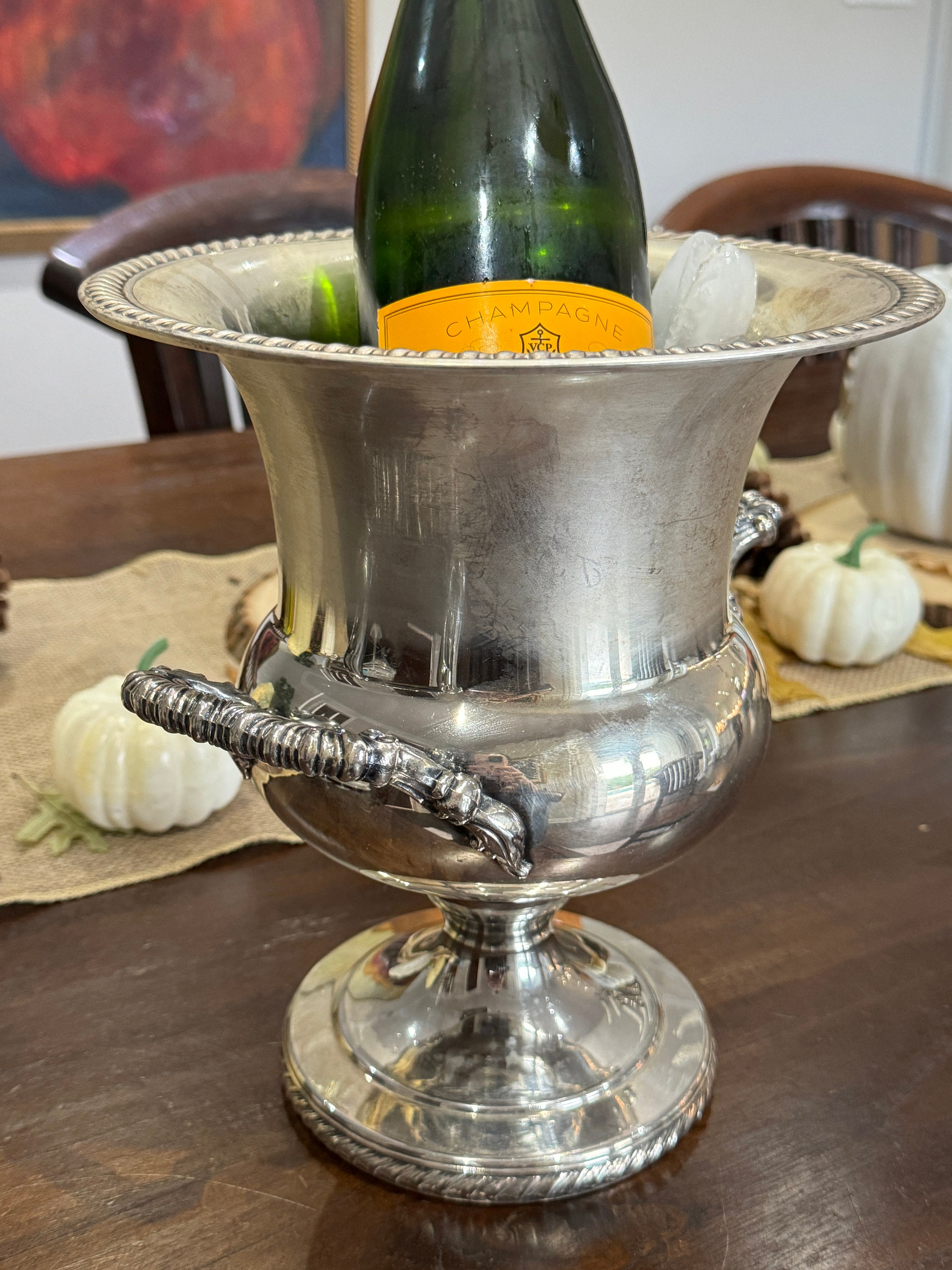 Vintage WM Rogers Silverplated Champagne/wine Chiller, Pedestal 