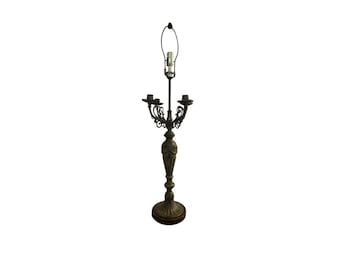 Antique Bronze Candelabra Lamp, Louis XVI Neoclassical Style