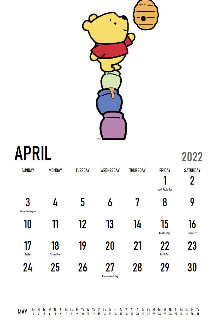 Disney Winnie the Pooh Cutie Chibi 2022 Calendar | Etsy