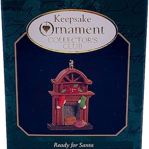 Ornamento in miniatura Hallmark Keepsake Ready for Santa del 1997, in scatola, per collezionisti.