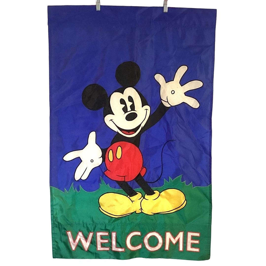Large 28 X 44 WELCOME MICKEY MOUSE Colorful Decorative Outdoor Garden ...