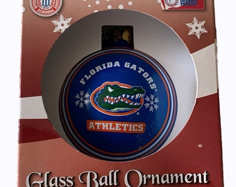 FLORIDA GATORS Athletics Glass Ball Ornament Christmas Tree Decoration in Box