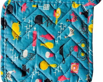 Vintage Mid-Century Advertising Sample Pot Holder/Hot Pad Quilted Kitchen Linen
