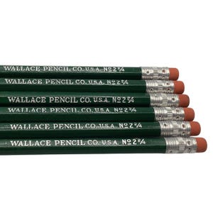 Vintage Lot of 6 Wallace Pencil Co. USA No. 2 2/4 Wooden Pencils Unsharpened NOS
