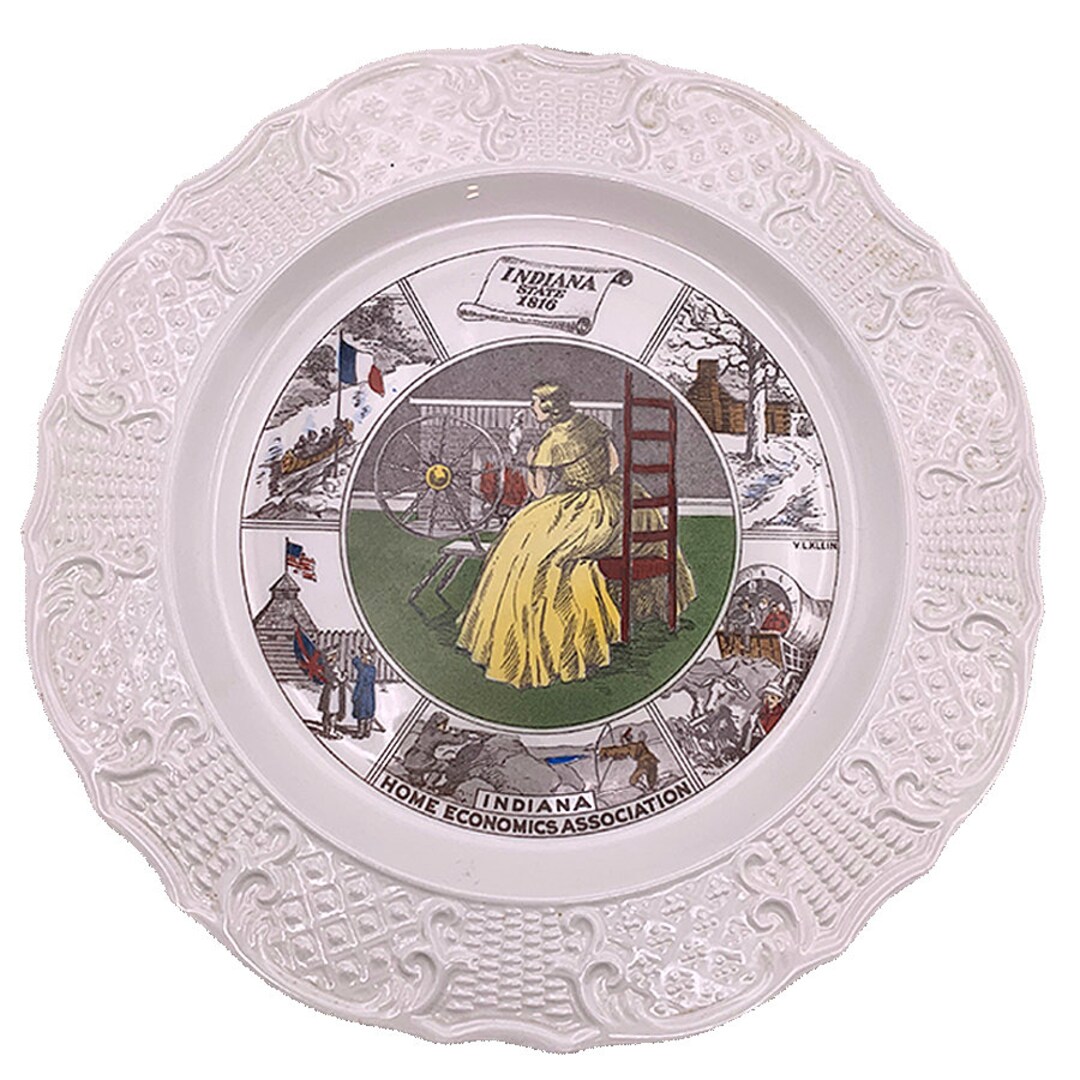 Vintage Indiana Home Economics Association 10 Handcolored Collectible