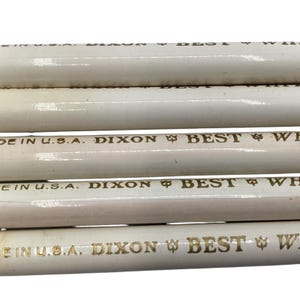 Vintage Lot of 5 Unused Dixon Best White 352 Drawing Pencils New Old Stock